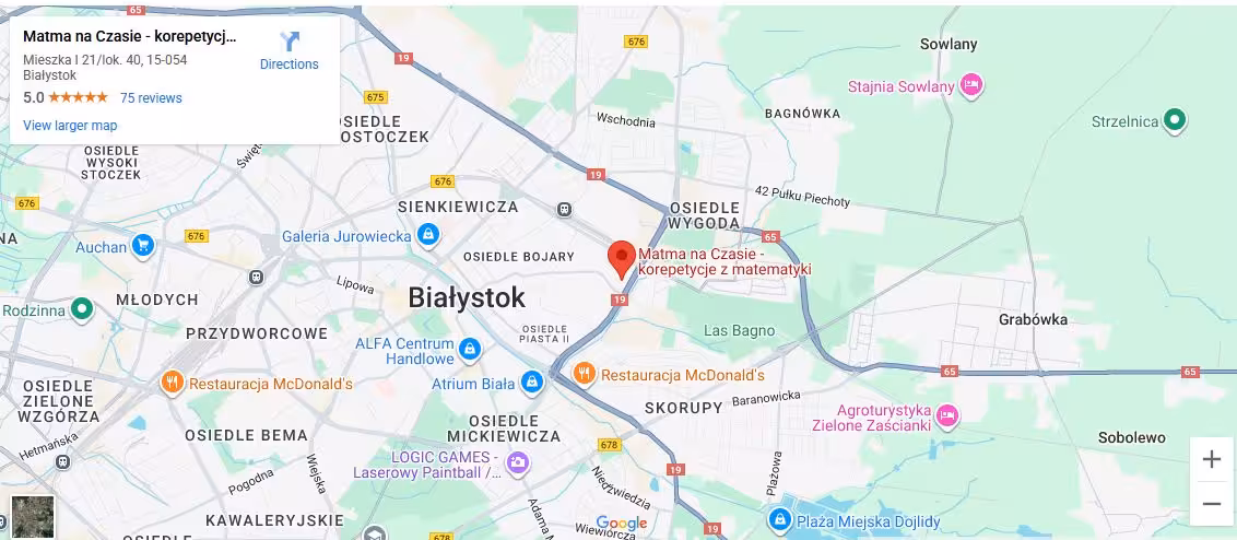 Zobacz lokalizację Matma na Czasie