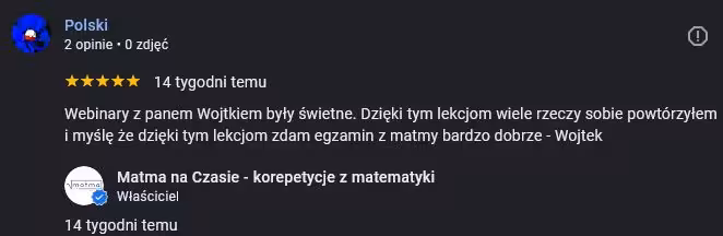 opinia wojtka o kursie z egzaminu &oacute;smoklasisty matmanaczasie 